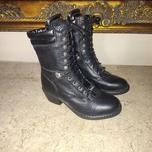 Double H Black Leather Western Boots